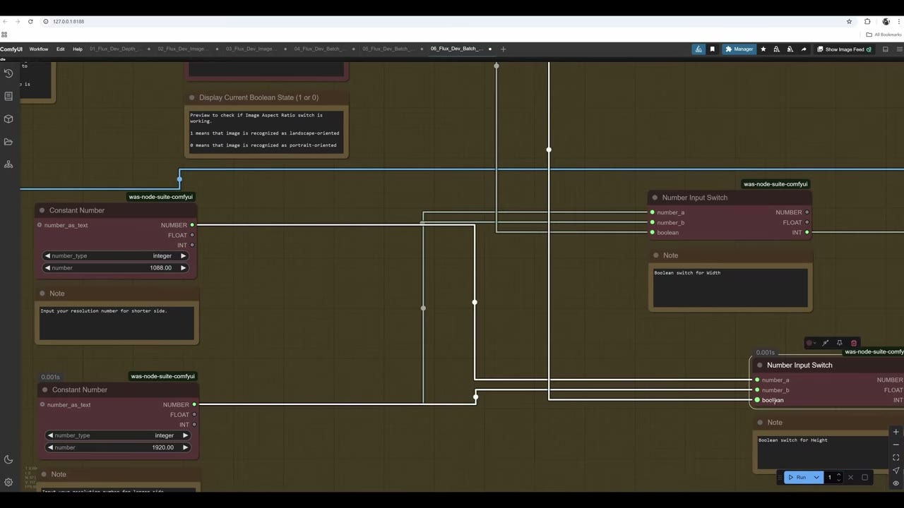 Constant number nodes and two Number Input Switch nodes that choose width and height based on image orientation