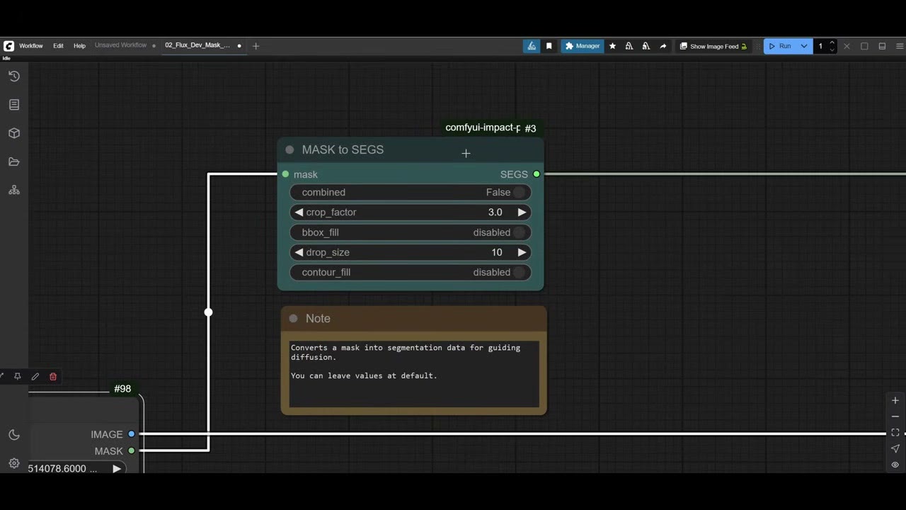 The Masks to SEGS node connected to the detailer