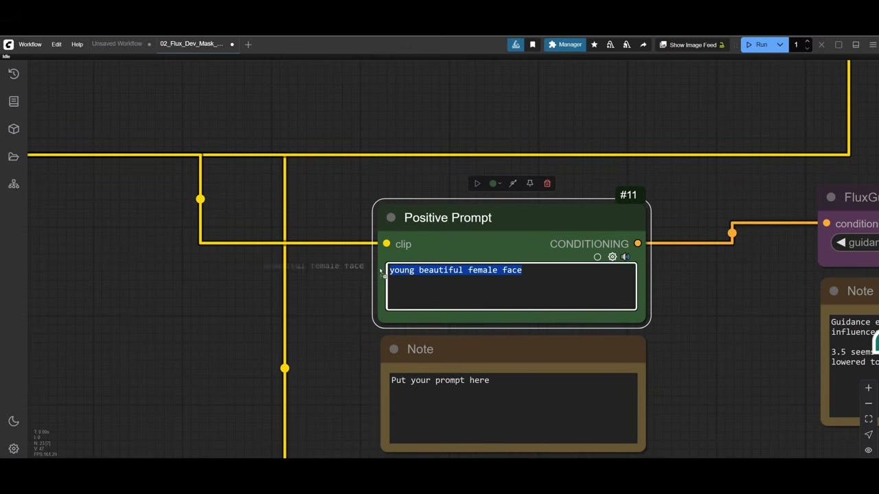 The positive prompt node in the hand-fixing workflow