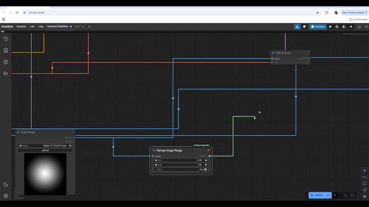 A soft round light mask in a preview node