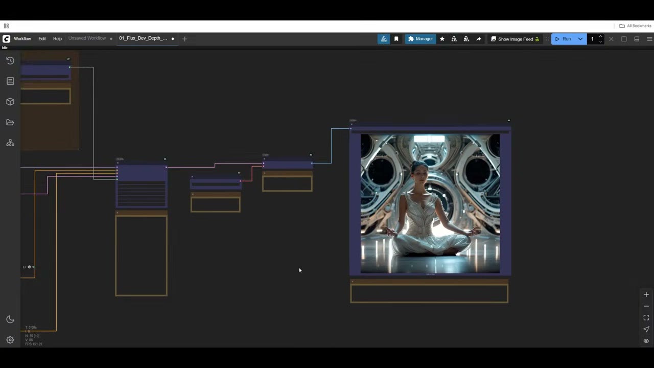 A finished image in the ComfyUI preview at the end of the workflow