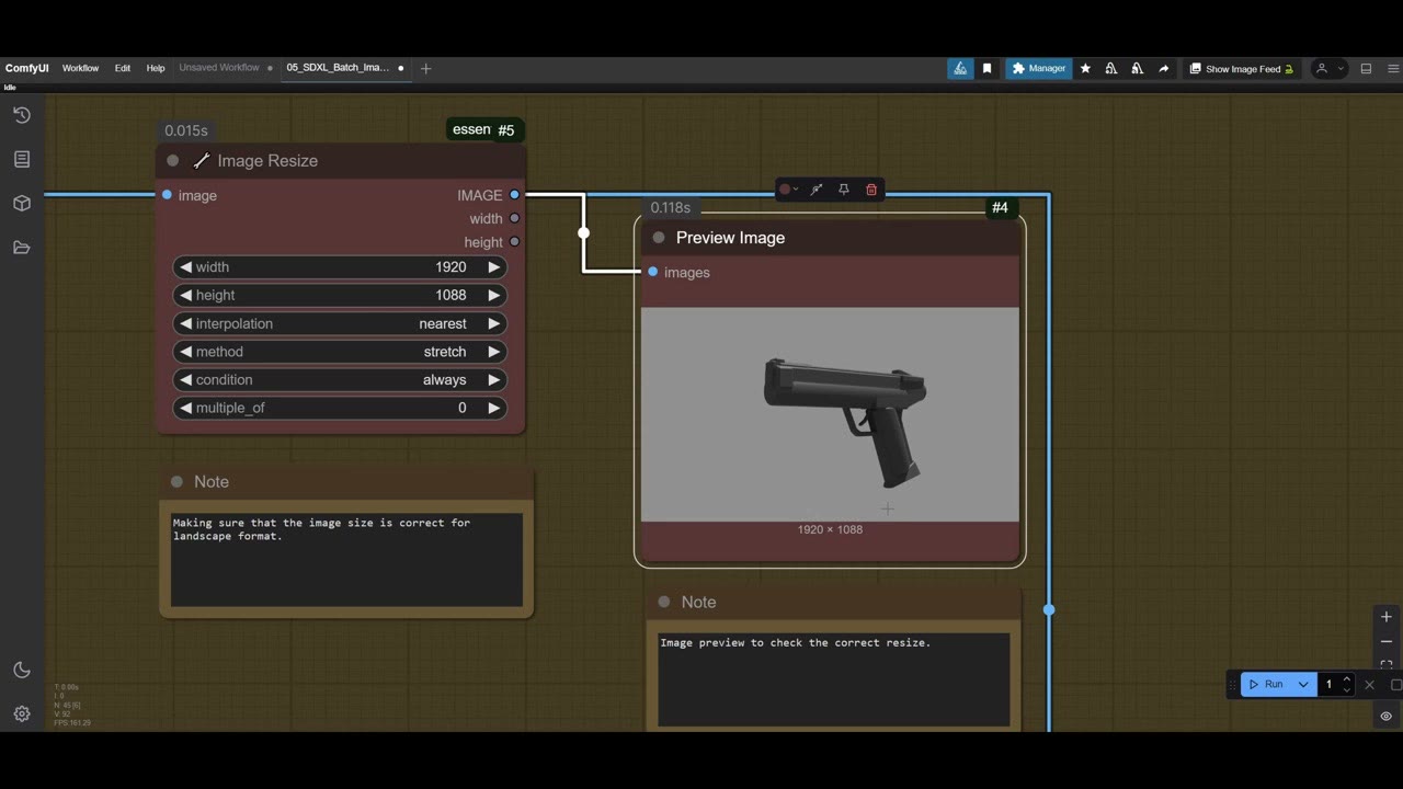A preview of a landscape screenshot of a sci-fi pistol after the switch