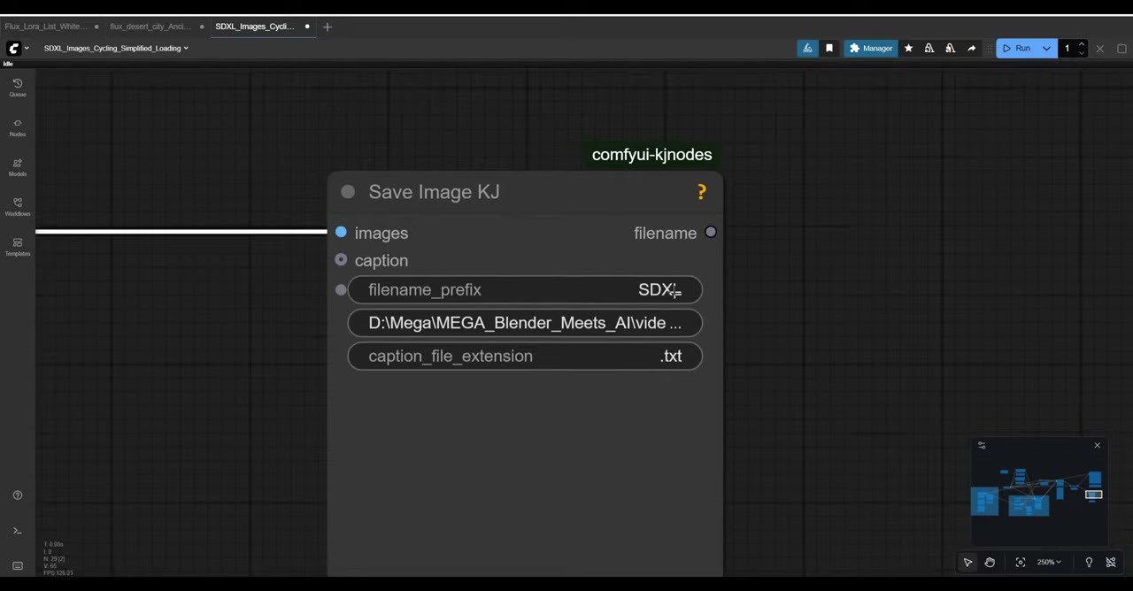 A Save Image node with the file name prefix SDXL and a custom output folder