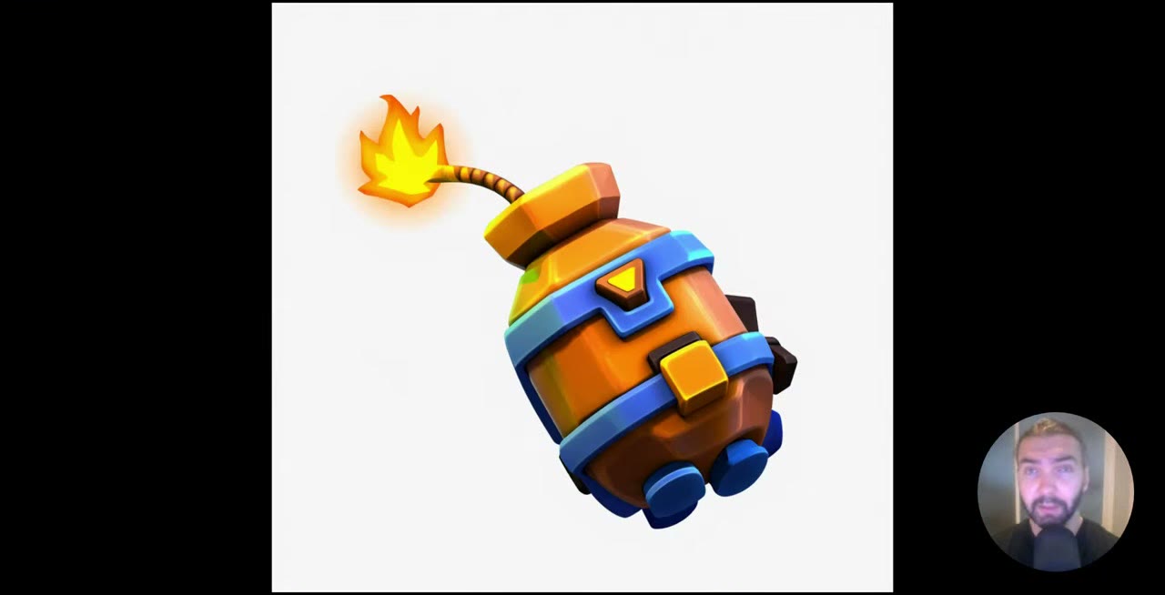 A stylized cartoon bomb with a lit fuse, an example of an input image for TRELLIS 2